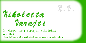 nikoletta varajti business card